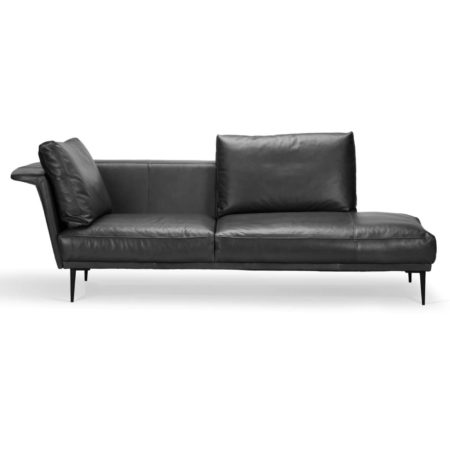 sofá de couro nórdico preto